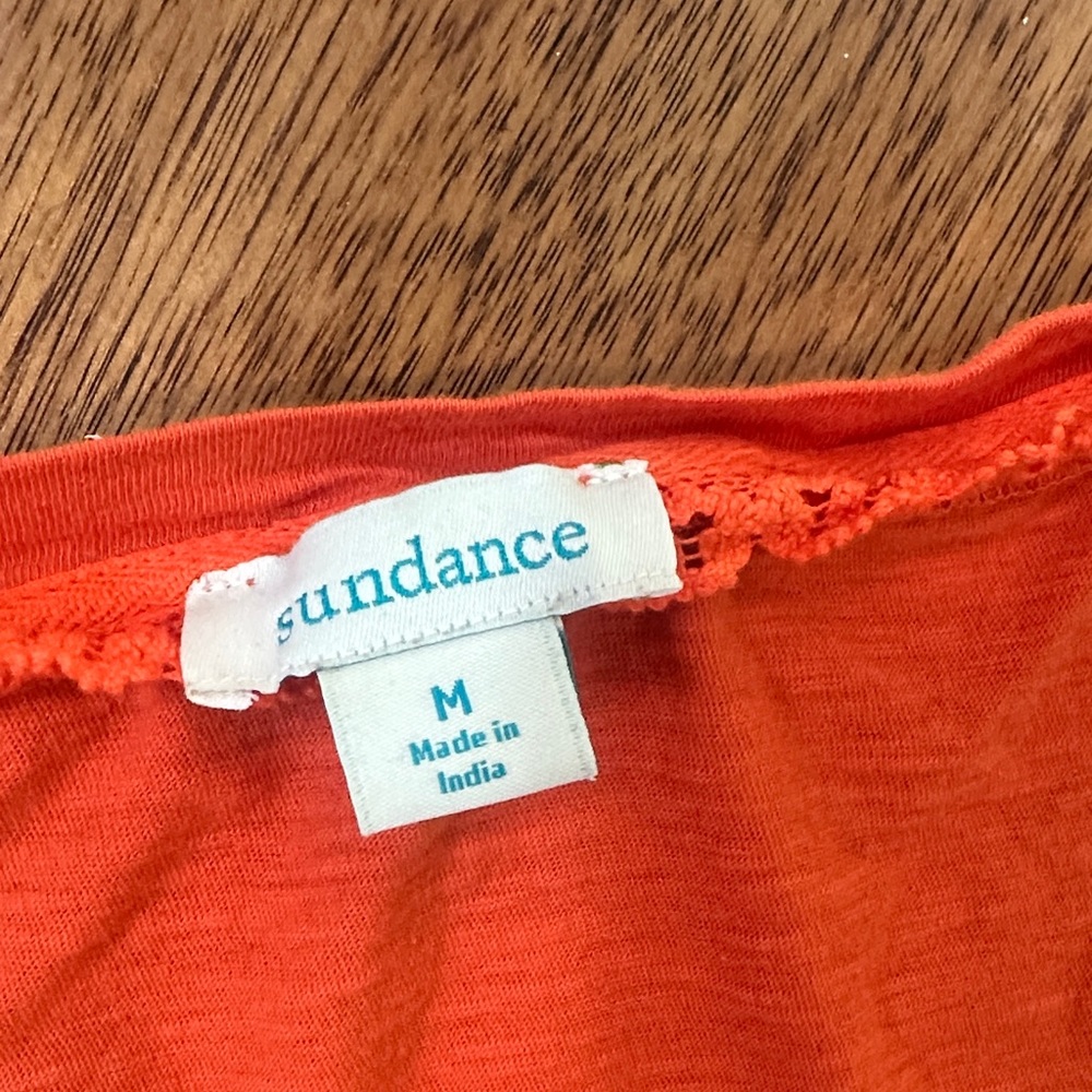 Sundance M Orange Ruffle Sleeve Top - Picture 2 of 4